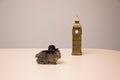 Big Ben tower and cute and funny guinea pig Royalty Free Stock Photo