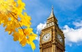 Big Ben tower of Houses of Parliament in autumn, London, UK Royalty Free Stock Photo