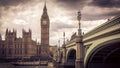 Big Ben Tower and Houses of Parliament, London UK. April 2016.