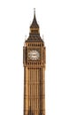 Big Ben tower London, UK isolated on white background Royalty Free Stock Photo