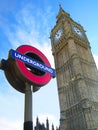 Big Ben Tube Underground Station London Royalty Free Stock Photo