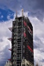 Big Ben under renovation scaffolding London, 2020 Royalty Free Stock Photo