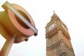 Big Ben and underground sign in London