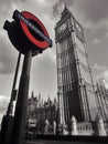 Big Ben & Underground sign in London