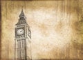 Big-Ben, vintage style sepia texture, London Royalty Free Stock Photo