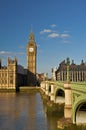 Big Ben and westminster bridge Royalty Free Stock Photo