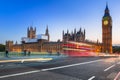 Big Ben and Westminster Bridge in London at dusk Royalty Free Stock Photo