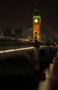 Big Ben, Westminster Bridge at Night, London, England Royalty Free Stock Photo