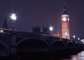 Big Ben and Westminster Bridge at night in London England UK Royalty Free Stock Photo