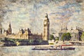 Big Ben, Westminster Bridge on River Thames in London, England, UK Royalty Free Stock Photo