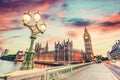 Big Ben, Westminster Bridge on River Thames in London, England, UK Royalty Free Stock Photo