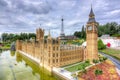 Big Ben, Westminster palace and Eiffel tower in mini Europe park, Brussels, Belgium Royalty Free Stock Photo