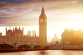 Big Ben and Westminster at sunset, London