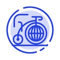 Big, Bike, Dream, Inspiration Blue Dotted Line Line Icon