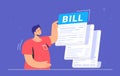 Big bill or payment notification of monthly accounting and debt