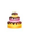 Big birthday cake vector Royalty Free Stock Photo