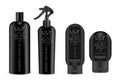 Big Black cosmetics sprayer and shampoo bottles