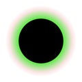 A big black dot with a green ring vector icon