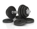 Big black dumbells over