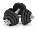 Big black dumbells over Royalty Free Stock Photo