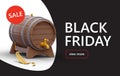 Big Black Friday Sale. Advertising banner about discounts on draft beer Royalty Free Stock Photo