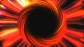 Big black hole in bright space, time warp, distortion of space, 3d rendering computer generating backdrop Royalty Free Stock Photo