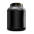 Big black protein nutrition jar mockup. Sport food Royalty Free Stock Photo