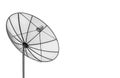 Big Black Satellite Dish isolated on White background with copy Royalty Free Stock Photo