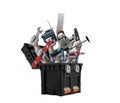 Big black toolbox for carried construction tools Royalty Free Stock Photo