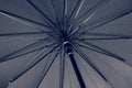 Big black umbrella bottom view close up Royalty Free Stock Photo