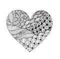 Big black and white zentangle heart