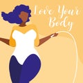 Big black woman exercising body positive power