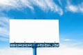 Big blank billboard with cloud and blue sky isolated on white