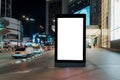 Big Blank billboard with copy space for your text message or content in center of city