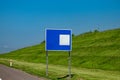 Big blank highway road sign with gradient blue sky Royalty Free Stock Photo