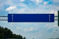 Big blank highway road sign with gradient blue sky Royalty Free Stock Photo