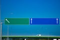 Big blank highway road sign with gradient blue sky Royalty Free Stock Photo