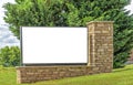 Big Blank Sign On Stonework Support