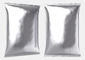 Big blank silver foil plastic pillow bag Royalty Free Stock Photo