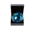 Blue diamond in a gift box Royalty Free Stock Photo