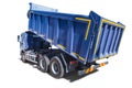 big blue dump truck isolated Royalty Free Stock Photo