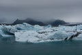 Big blue icebergs in Jokulsarlon glacial lagoon Royalty Free Stock Photo