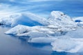 Big blue icebergs in Jokulsarlon glacial lagoon. Iceland. Royalty Free Stock Photo