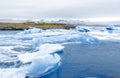 Big blue icebergs in Jokulsarlon glacial lagoon. Iceland. Royalty Free Stock Photo