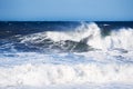 Big blue ocean wave crashing near the coast Royalty Free Stock Photo