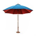 Big blue and red beach umbrella Royalty Free Stock Photo