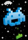 Big Blue Space Invader Royalty Free Stock Photo