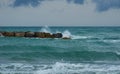 Big blue waves on the Mediterranean Sea