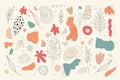 Big boho Set of hand drawn various shapes and doodle objects Royalty Free Stock Photo