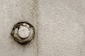 big bolt and nut closeup. Metal construction and threaded connection. Gray background. The basis of the iron electricity pylon Royalty Free Stock Photo